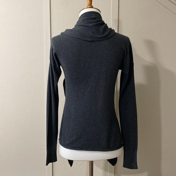 Express Dark Gray Draped Cardigan, Size XS - Picture 5 of 9